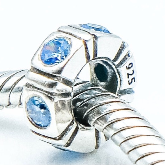 Pandora charm Trinity spacers blue - SET OF 2 - Picture 1 of 3
